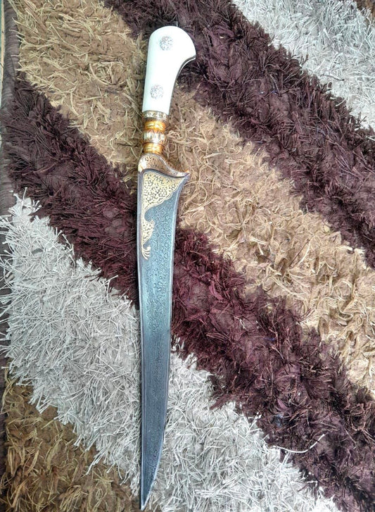 Damascus Peshkabz with Gold Koftgari