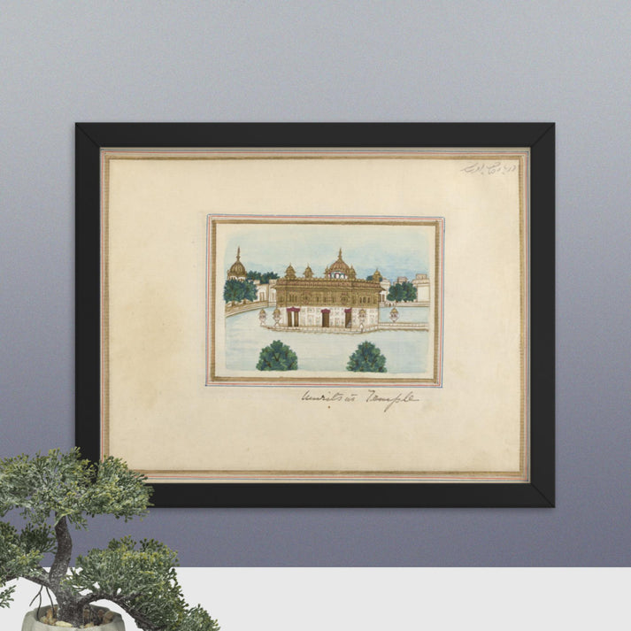 Watercolor painting of the Darbar Sahib (Framed Print)