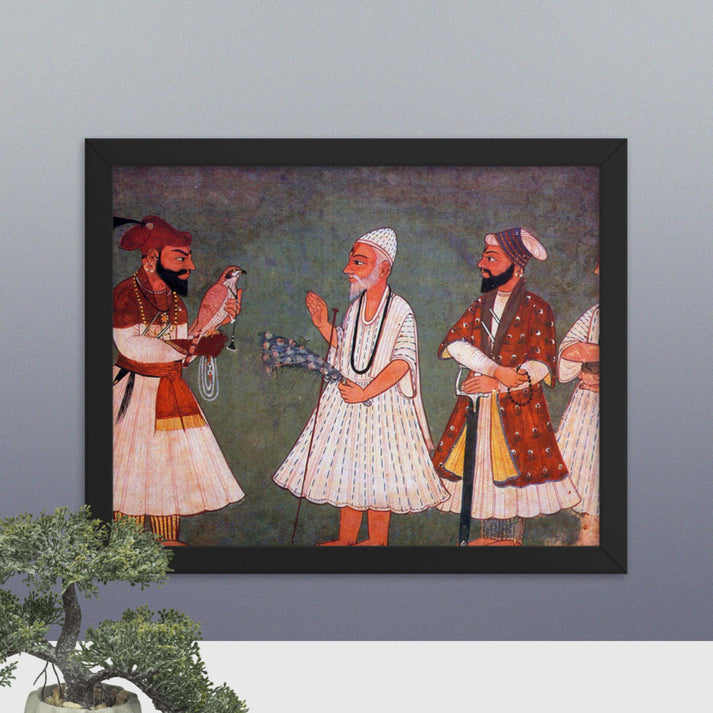 Guru Gobind Singh meets Guru Nanak Dev(Framed Print)