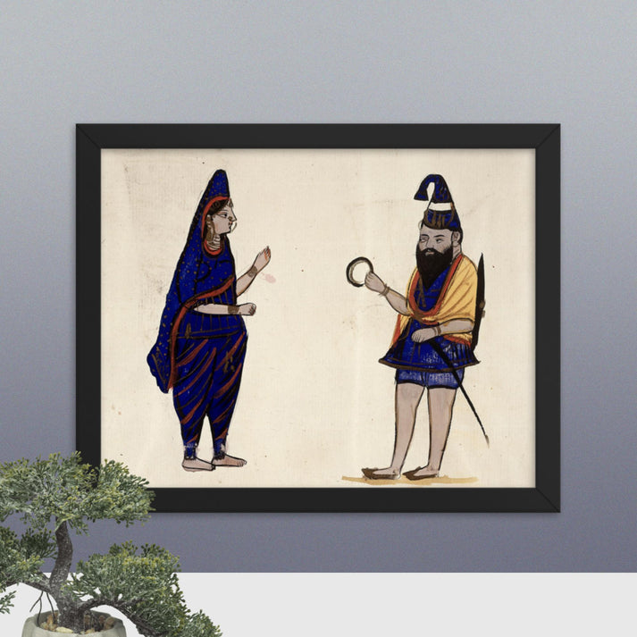 Sikh warrior and wife (Framed Print)