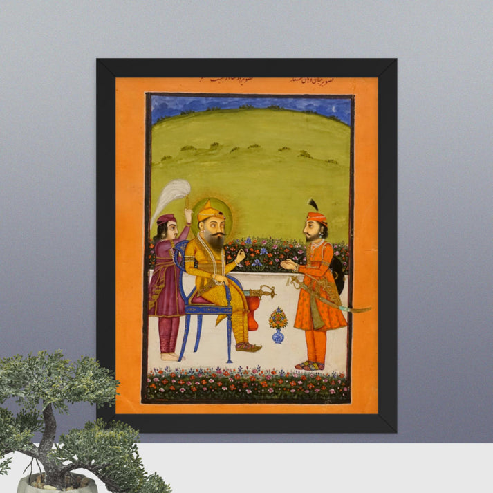 Maharaja Ranjit Singh seated on terrace(Framed print)