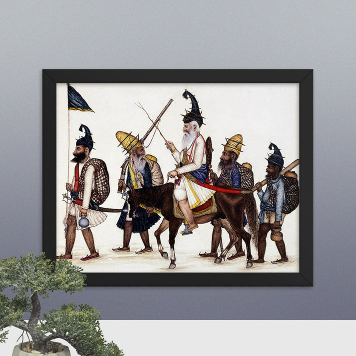 Sikh Akalis on the March - Framed Print