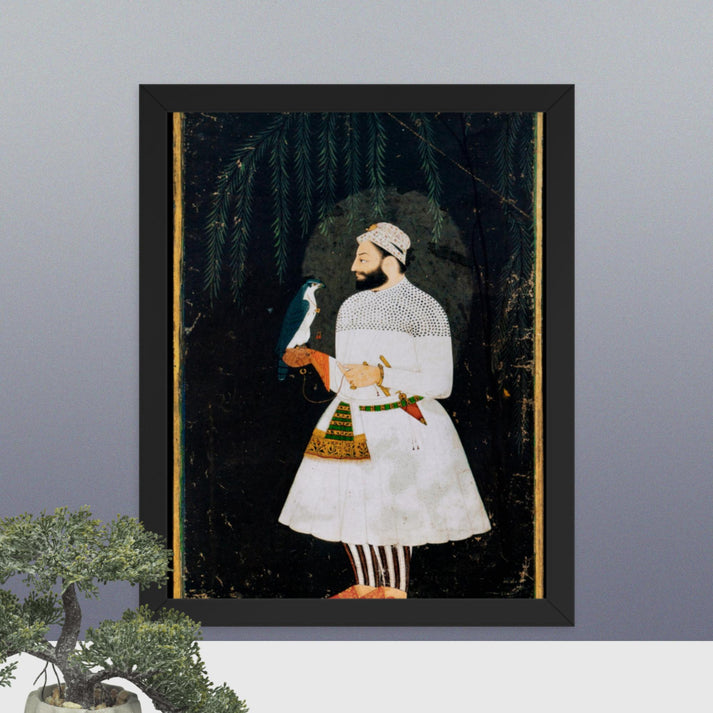 Contemporary painting of Guru Hargobind, mid-17th century - Framed print