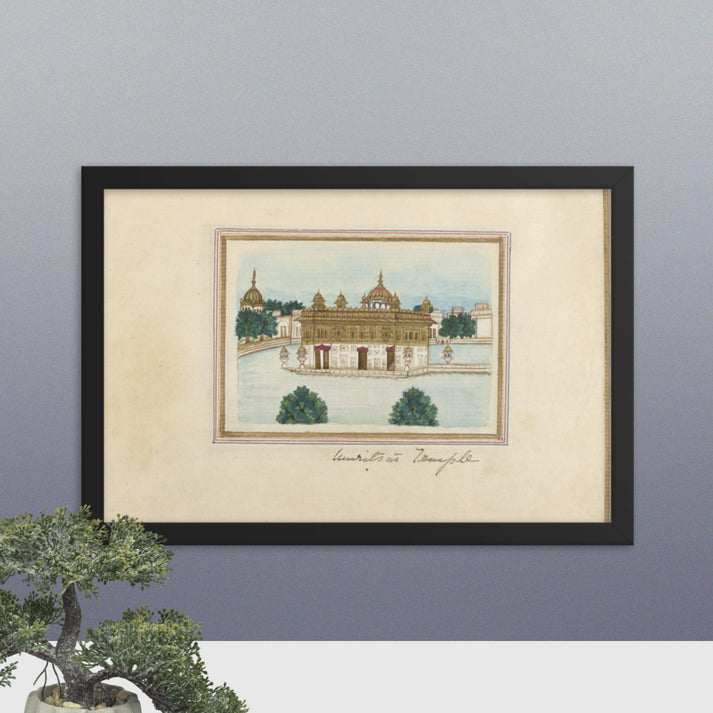 Watercolor painting of the Darbar Sahib (Framed Print)