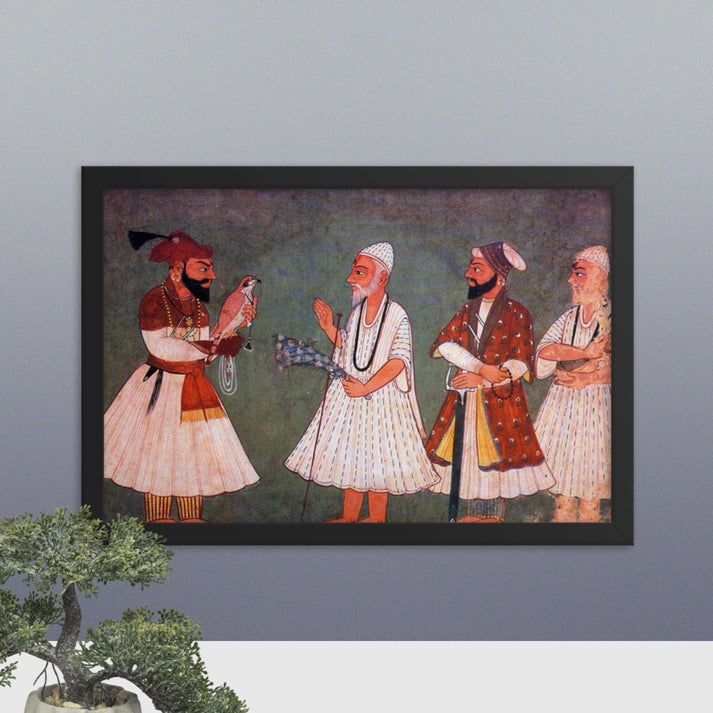 Guru Gobind Singh meets Guru Nanak Dev(Framed Print)