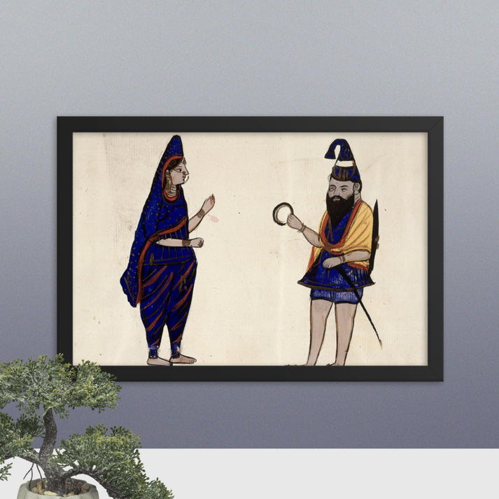 Sikh warrior and wife (Framed Print)