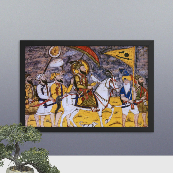 Guru Gobind Singh with followers (Framed Print)