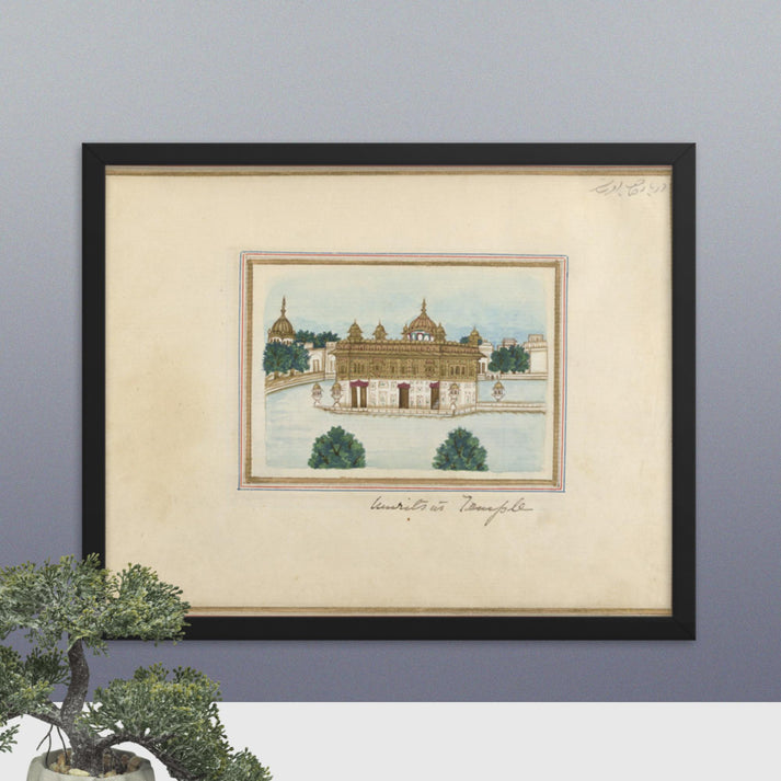 Watercolor painting of the Darbar Sahib (Framed Print)