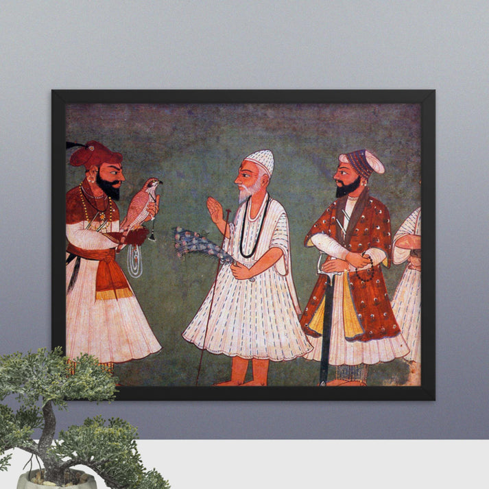 Guru Gobind Singh meets Guru Nanak Dev(Framed Print)