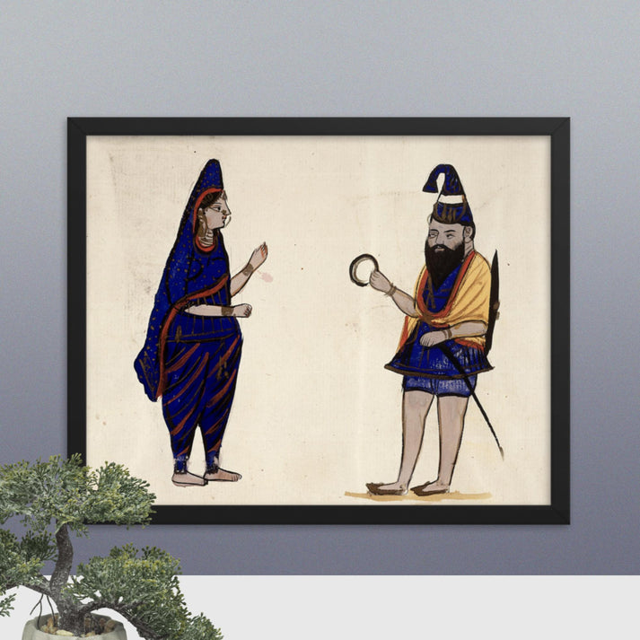 Sikh warrior and wife (Framed Print)