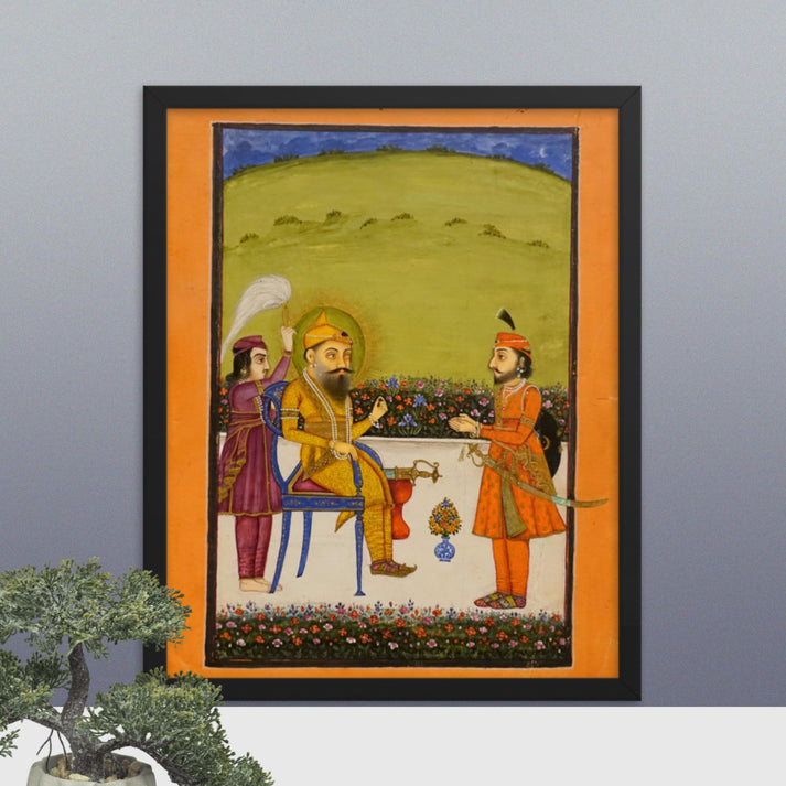 Maharaja Ranjit Singh seated on terrace(Framed print)