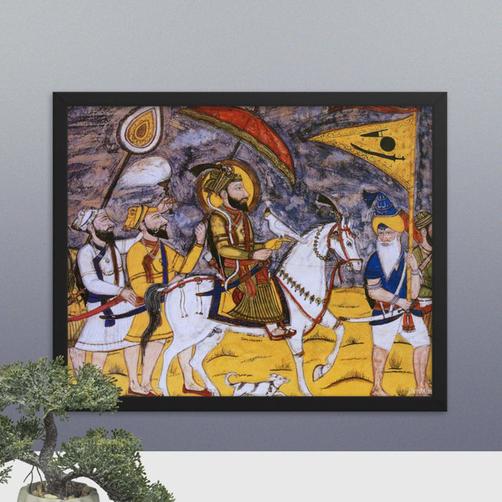 Guru Gobind Singh with followers (Framed Print)