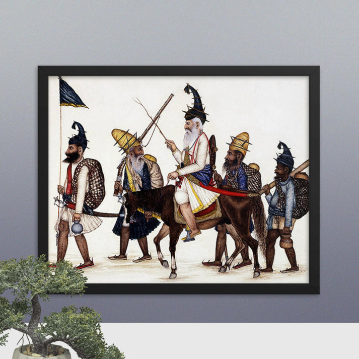 Sikh Akalis on the March - Framed Print