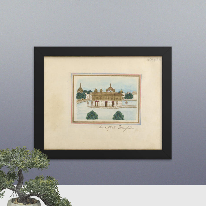 Watercolor painting of the Darbar Sahib (Framed Print)