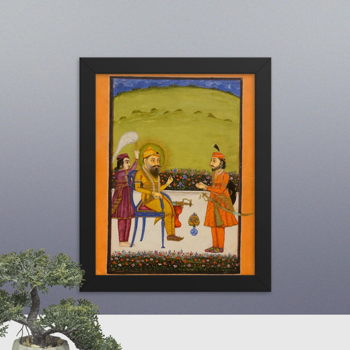 Maharaja Ranjit Singh seated on terrace(Framed print)