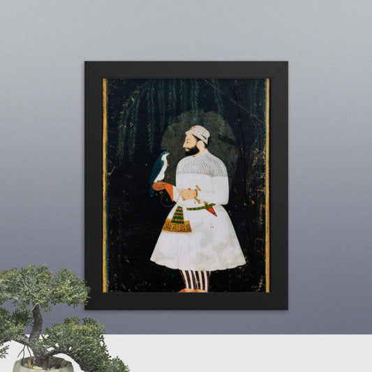 Contemporary painting of Guru Hargobind, mid-17th century - Framed print